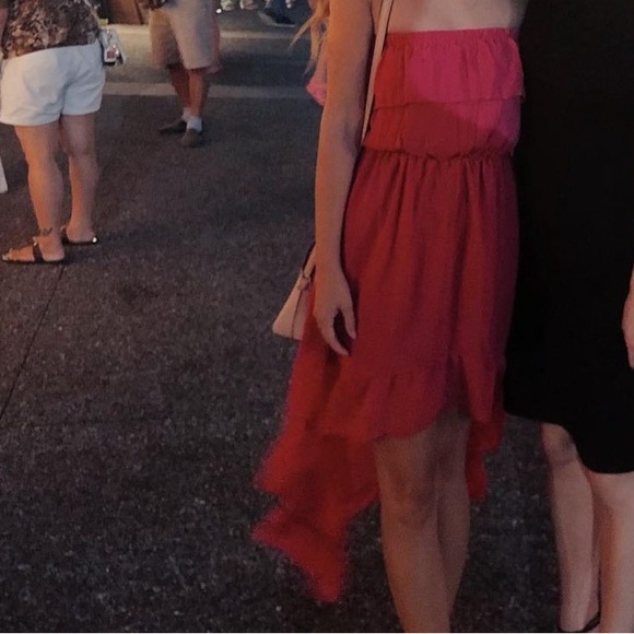 Pink Flowy High-Low Dress - Picture 6 of 6